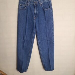 Makers Mark Mens 32x30 Relaxed Fit Cotton Denim Jeans Classic Blue